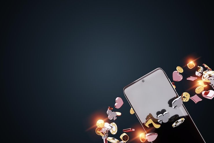 Tampilan meja Casino Hold'em di studio langsung togel toto dengan kartu terbuka dan chip taruhan