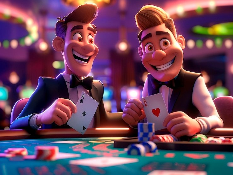 Dealer Casino Hold'em profesional dalam studio multi-kamera togel toto mengocok kartu dengan jelas terlihat